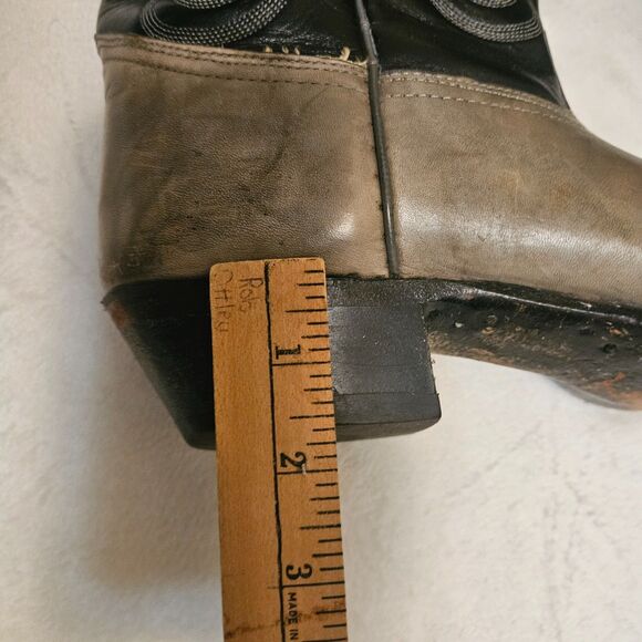 Vintage Imperial Cowboy Boots Leather American USA Made Black/Gray 10.5D M112 main image 8